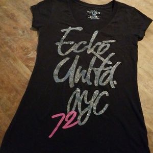 Ecko Red black tee glitter print